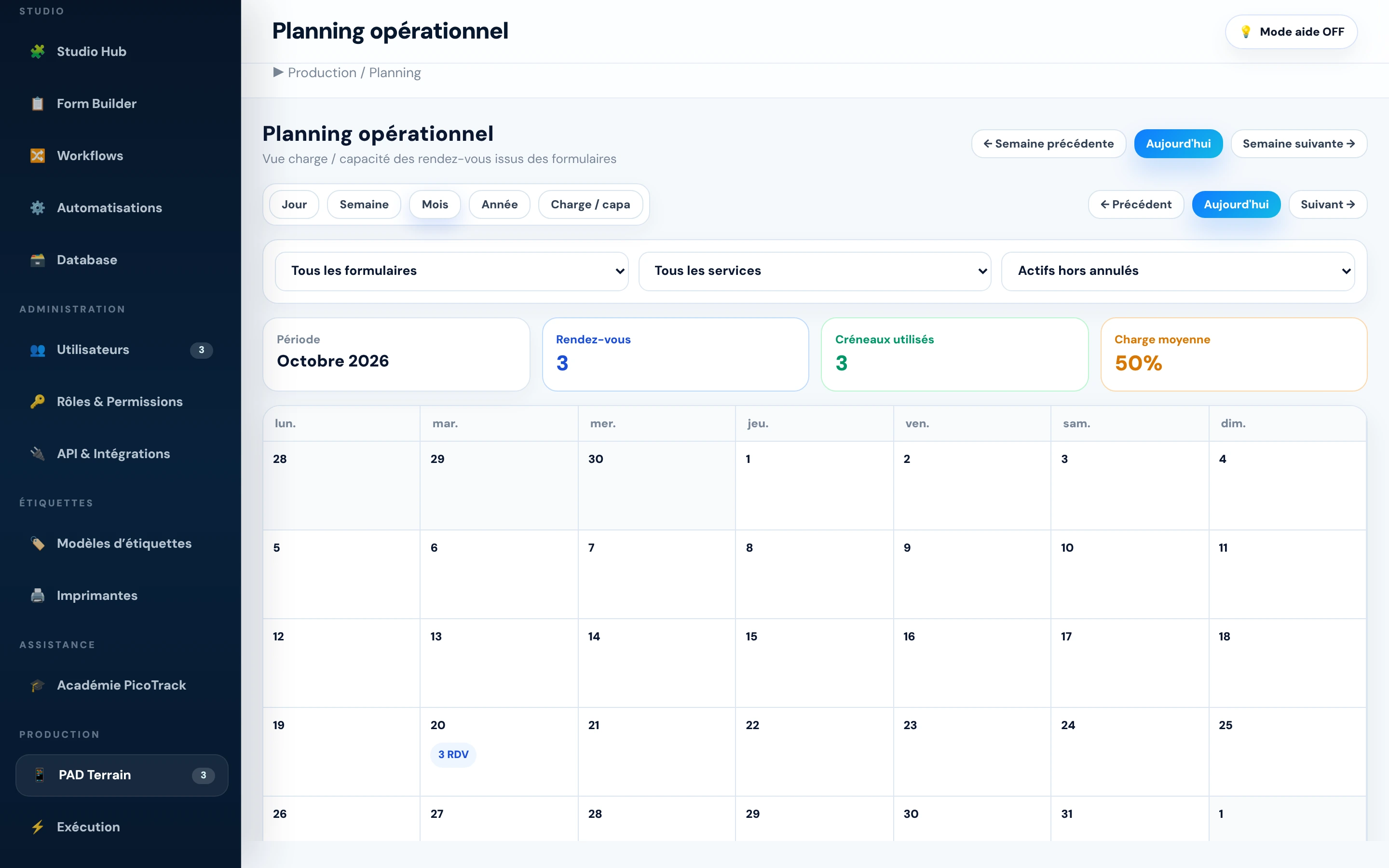 Planning mensuel